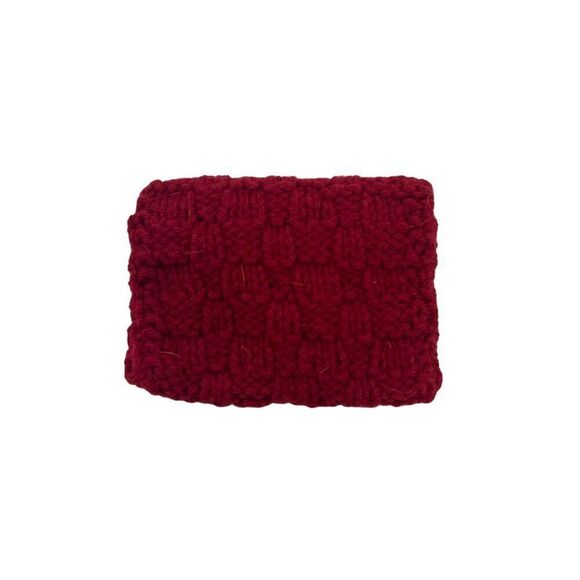 Handmade Crochet Knit Purse Set Red & Pink Yarn Button Shoulder Bag & Coin Pouch - Picture 4 of 11